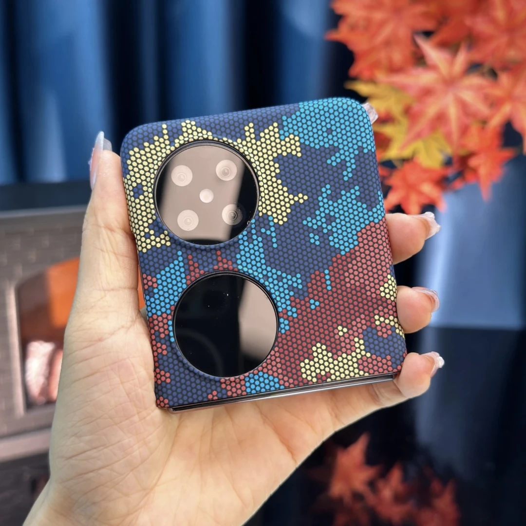 多色迷彩磨砂保护套适用华为P50 Pocket手机壳超薄防摔全包折叠款