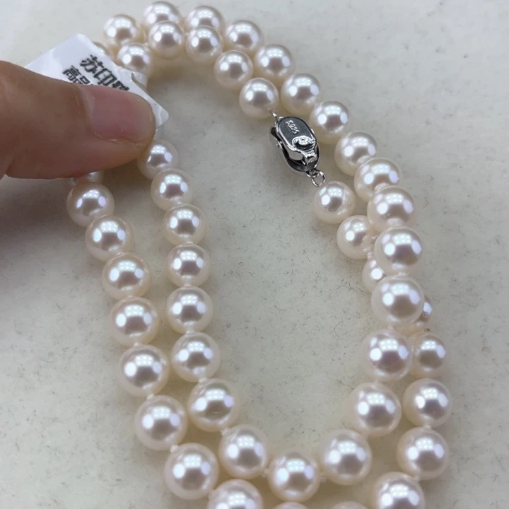 淡水珍珠颈饰银S925镶嵌8➕极光炫彩高品毕业级