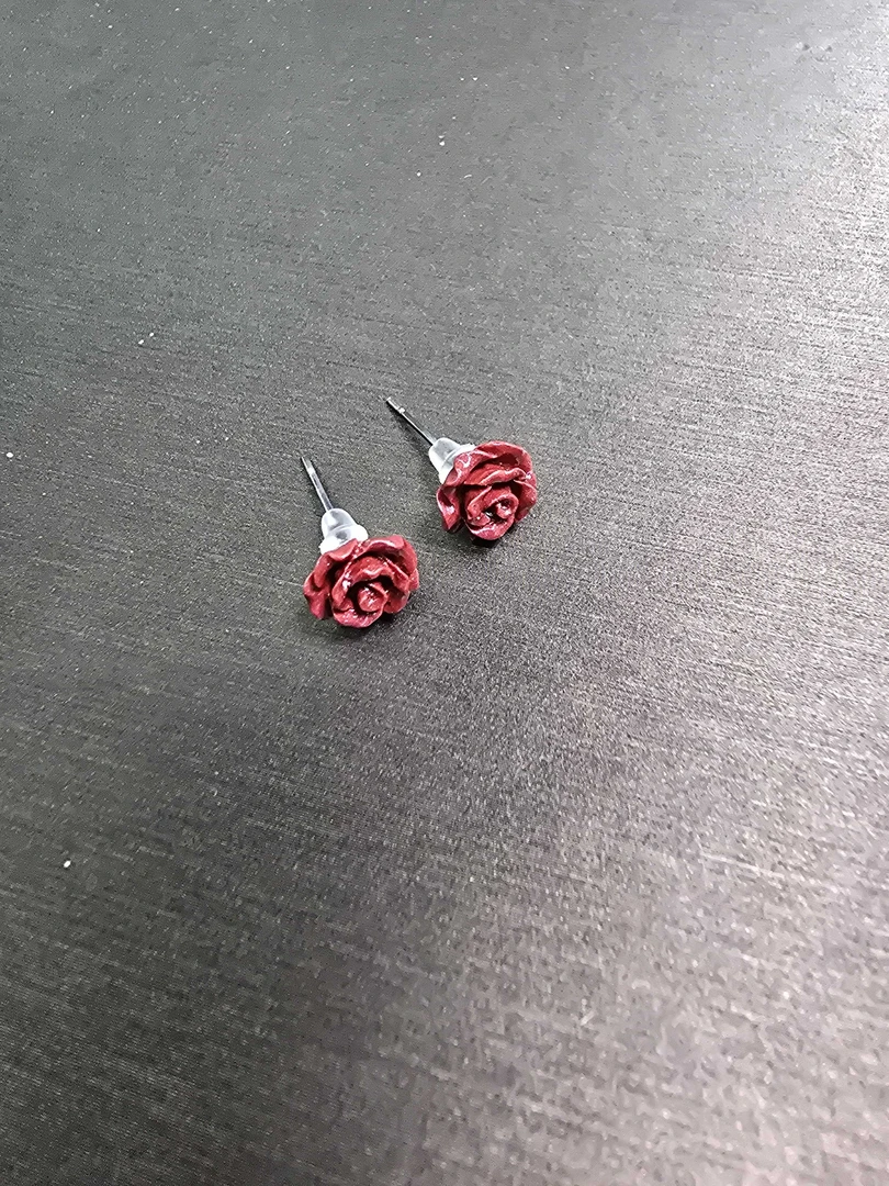 含辰砂工艺品朱砂辰砂925银耳钉