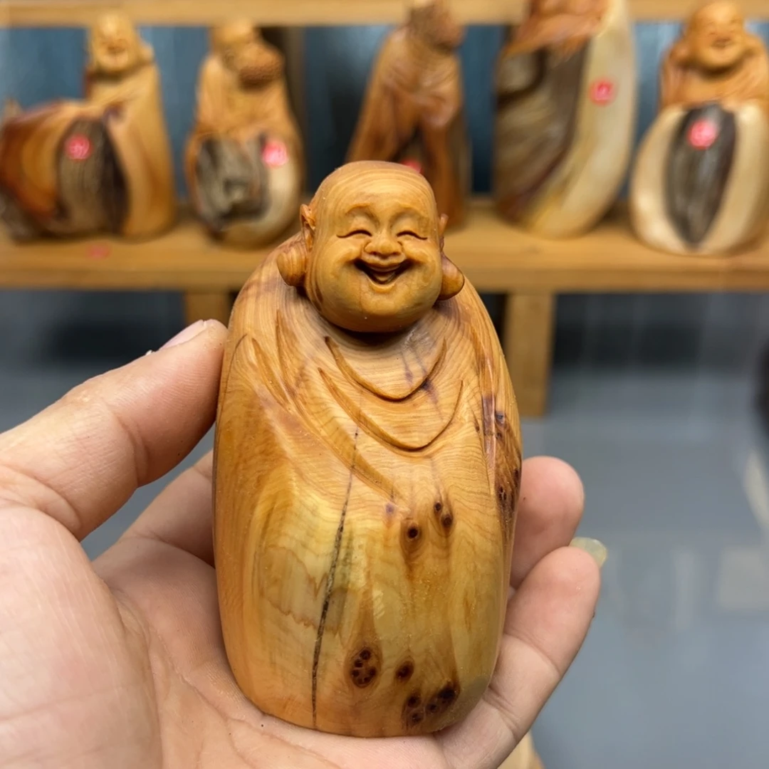 河***部木崖柏木摆件手把件