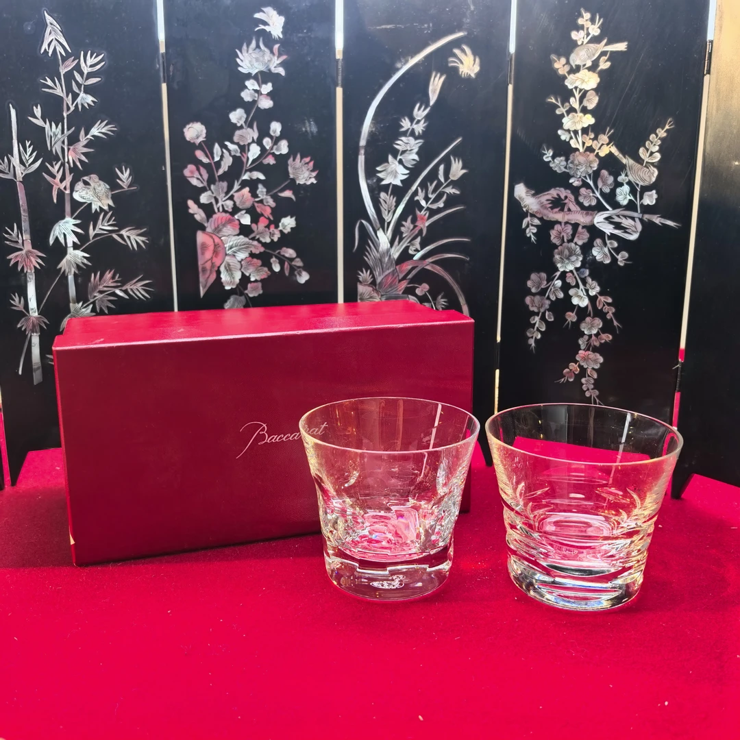 家用水晶杯一对 有原盒 有磕碰