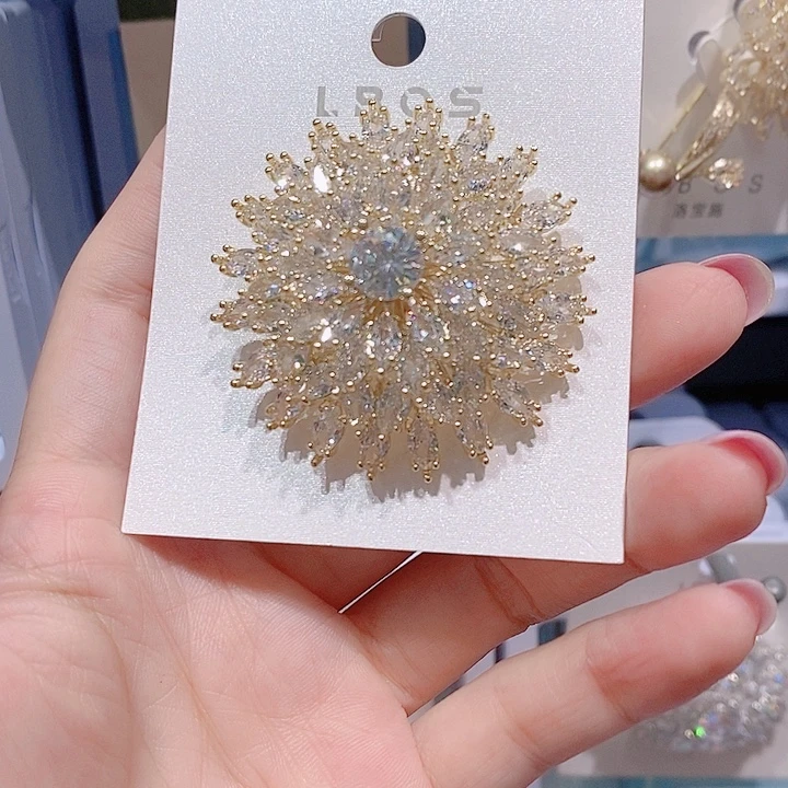 锆石铜合金满天星胸针