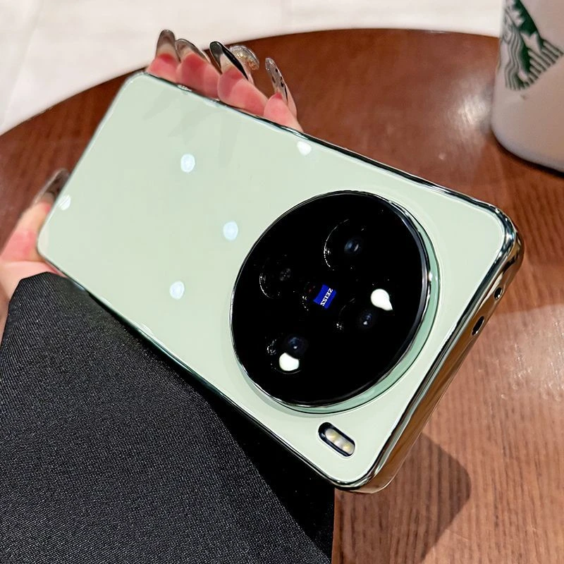 适用vivox200手机壳新款X200Pro保护套自带镜头膜电镀玻璃高级感