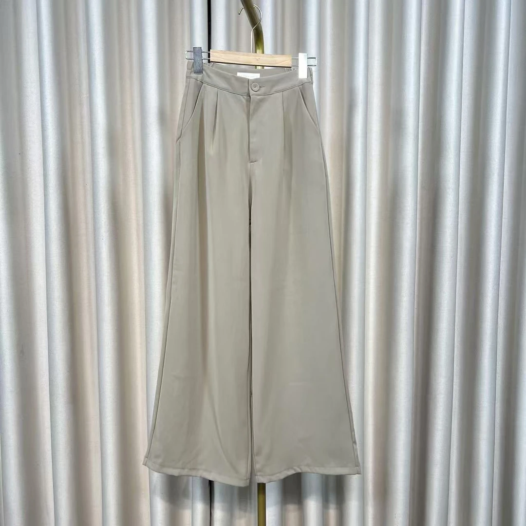 B3538西装裤女2024新款高腰休闲显瘦直筒窄版阔腿裤