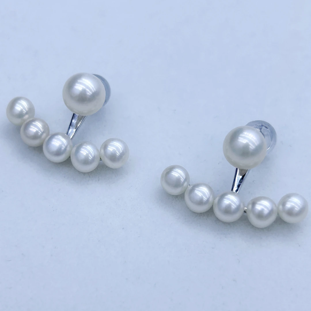 天然淡水珍珠耳钉 S925银  独特设计  多珠款式  百搭