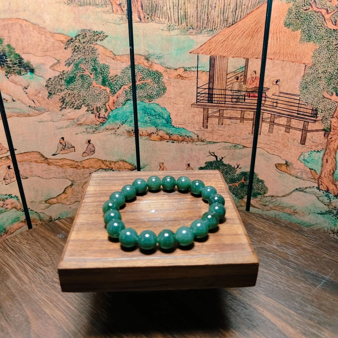 F和田玉圆珠手串(卡10)0134