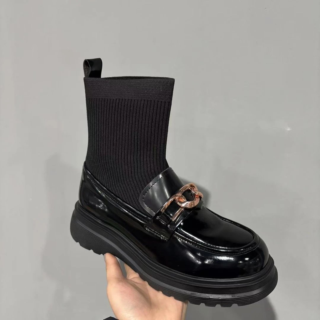 076 新款时尚百搭袜靴女靴