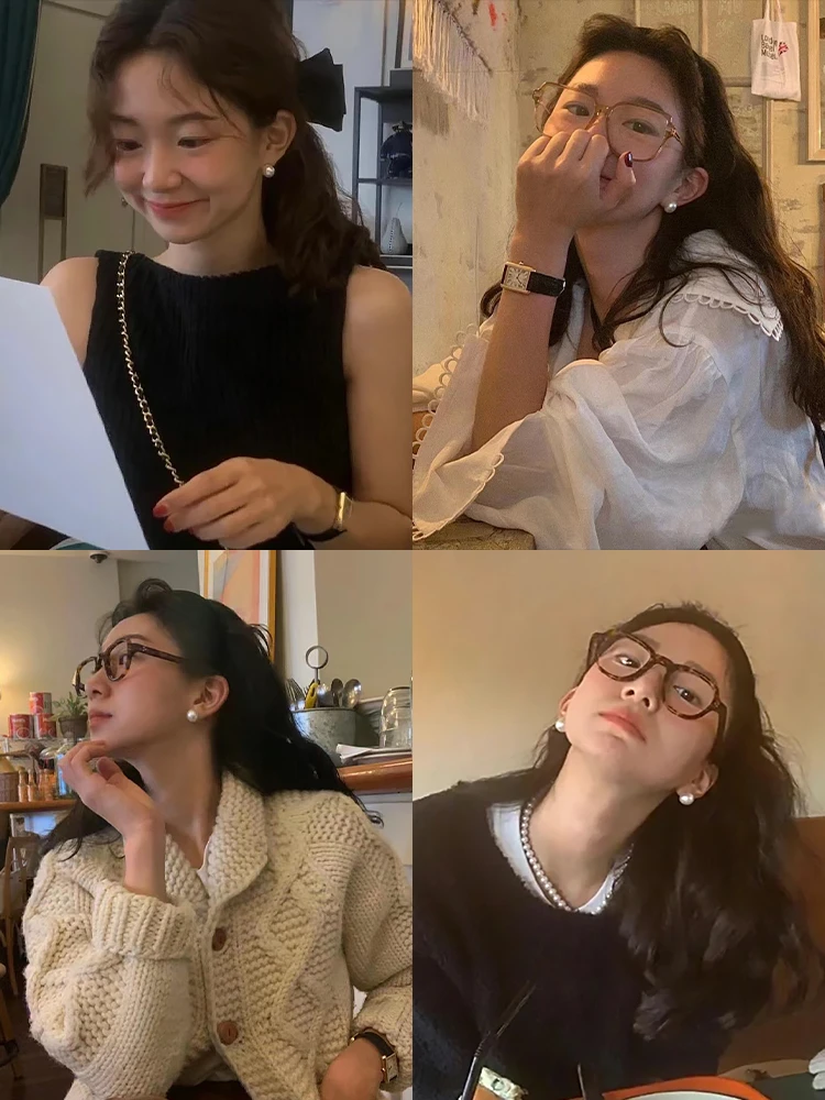 铜合金耳饰 梅姐饰品a55 Fever同款珠珠套装耳钉简约百搭耳饰品