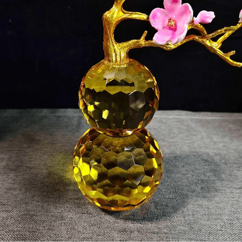 轻奢黄色花开富贵葫芦高级感时尚客厅装饰摆件