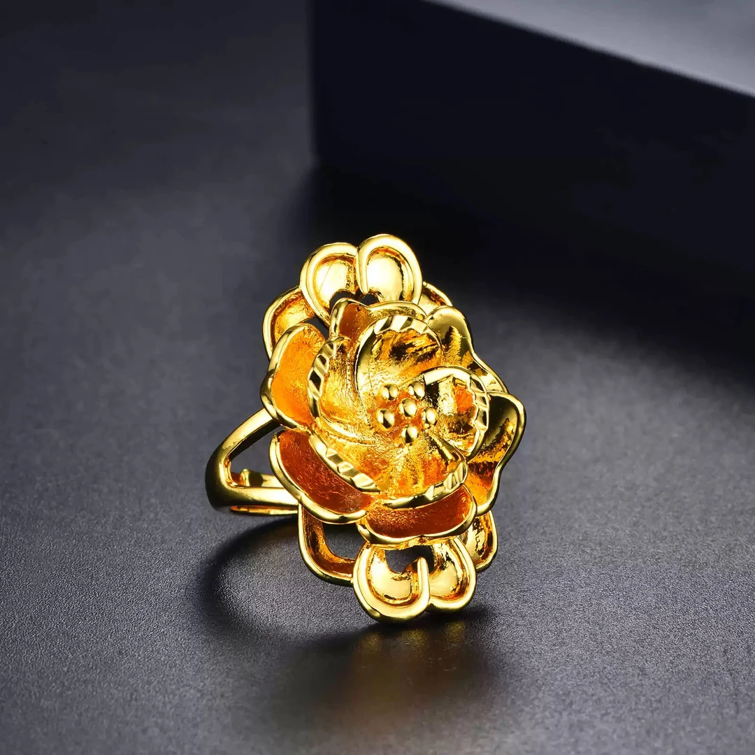 钛钢戒指 钛钢TJ089 钛钢玫瑰花戒指