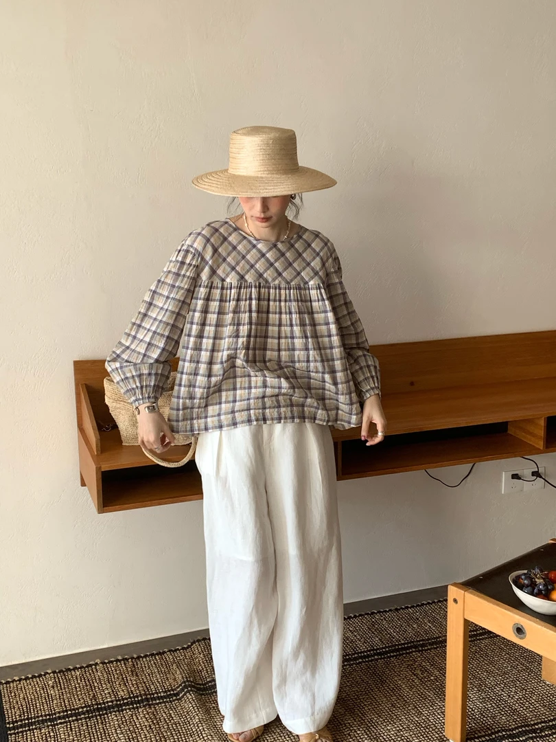 秋屿moment 自制 简约日常百搭阔腿休闲裤