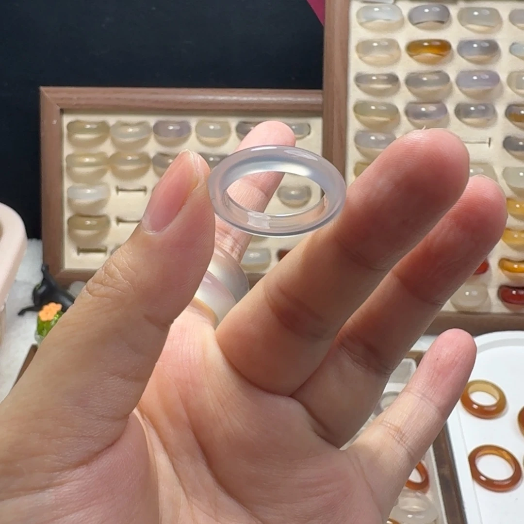 玛瑙/玉髓戒指合金169灰冰港15-16
