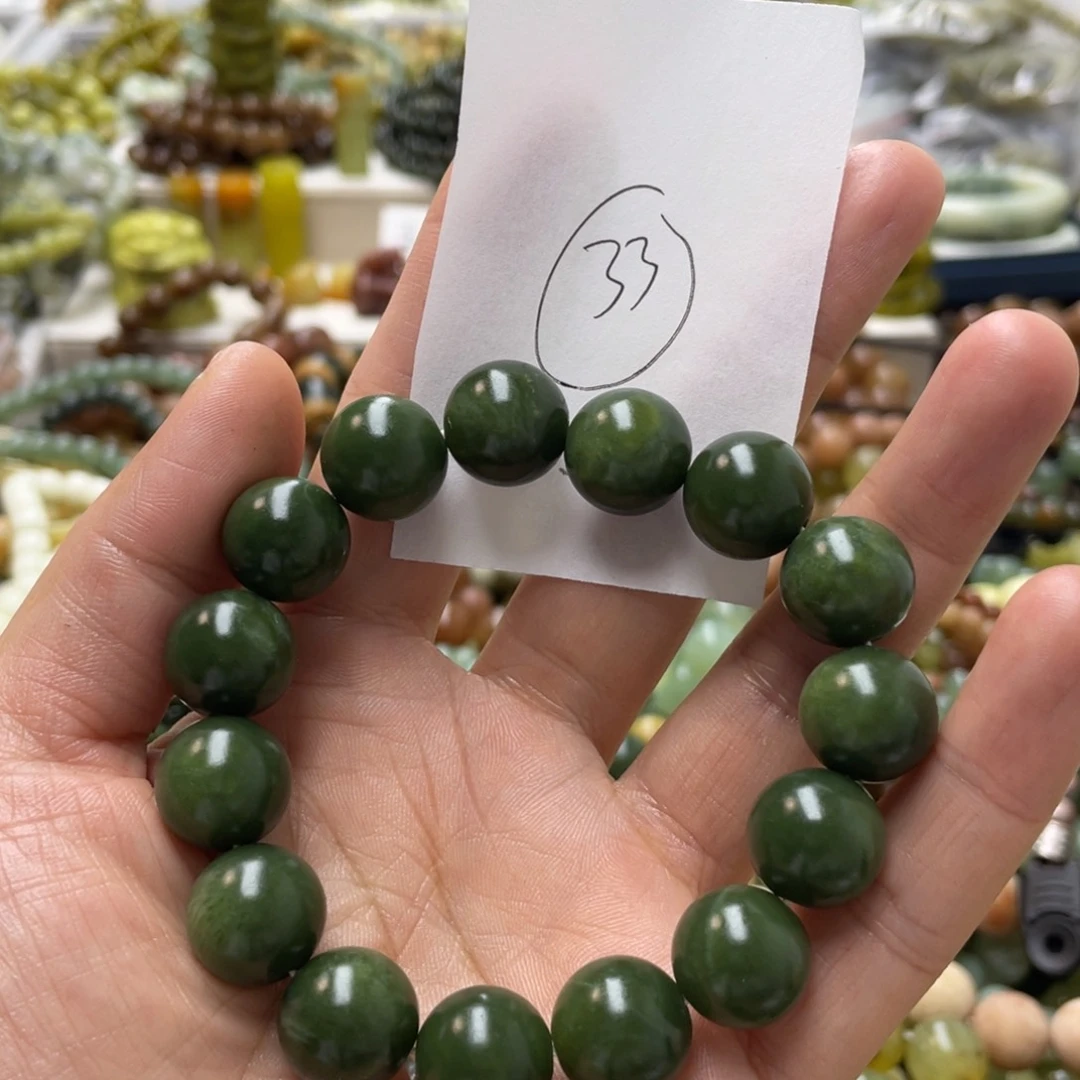 蛇纹石玉手链未镶嵌一***丶