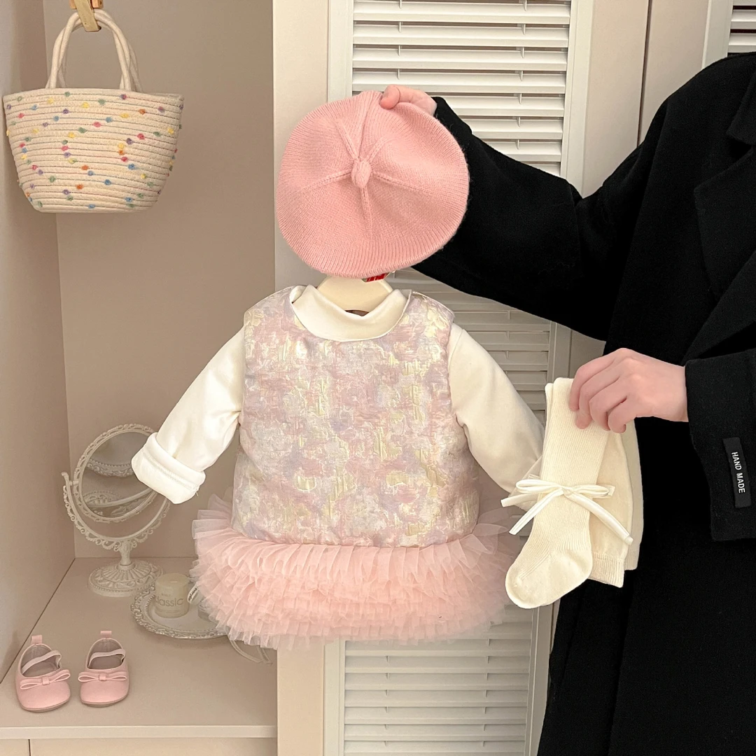 女童新中式旗袍公主裙冬季新款婴幼儿周岁生日礼服女宝宝汉服裙子