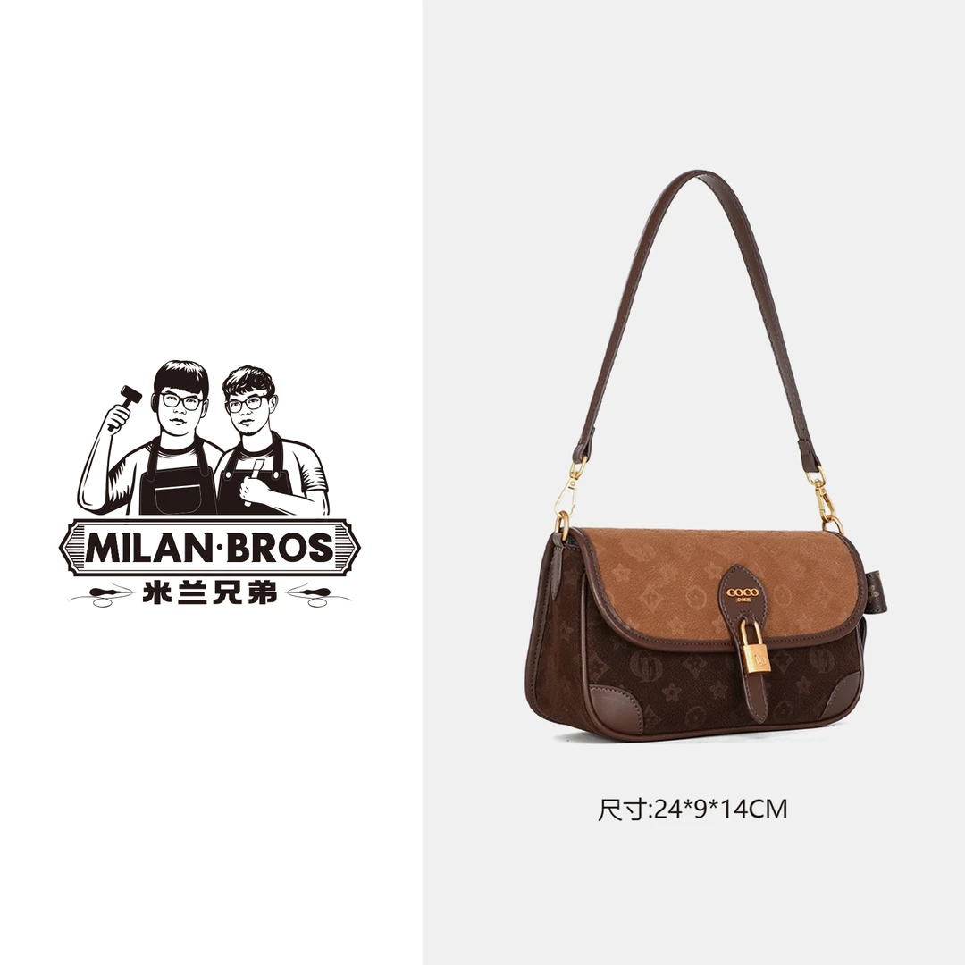 COCO DORIS【米兰兄弟】时尚经典印花高级感女士潮流单肩斜挎法棍包