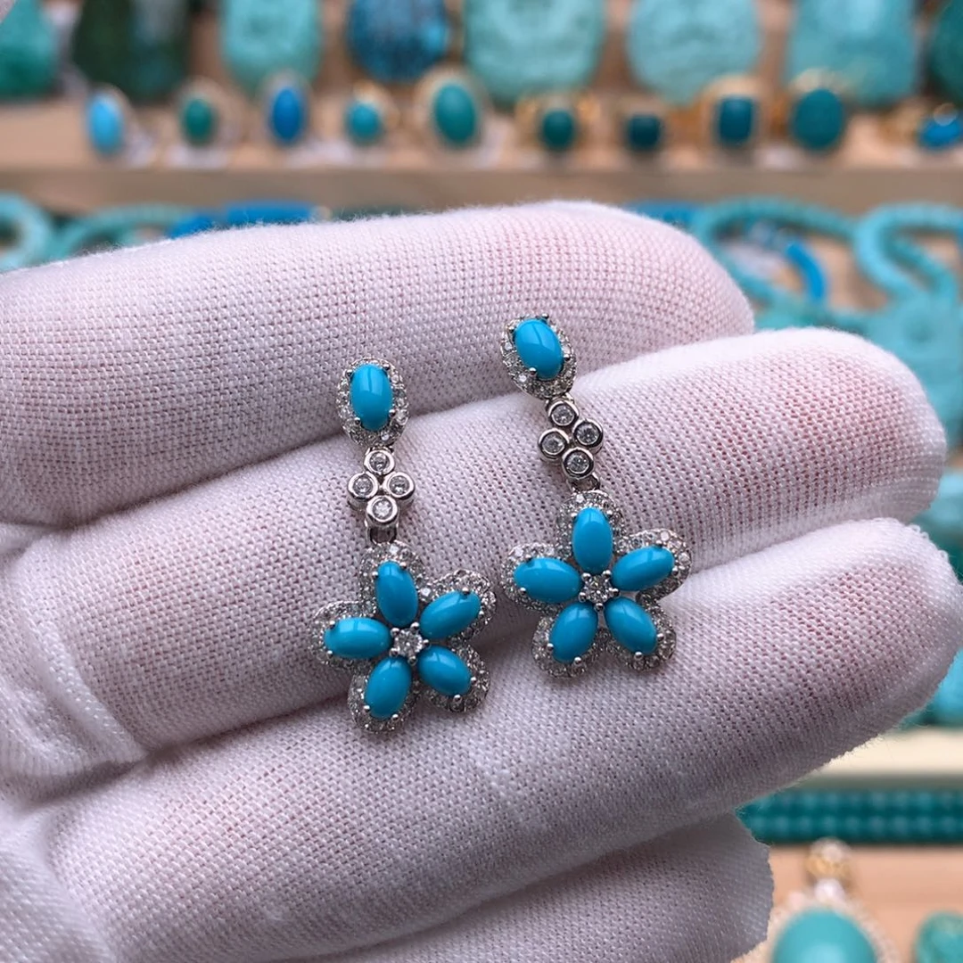 绿松石银S925镶嵌珠宝奇石