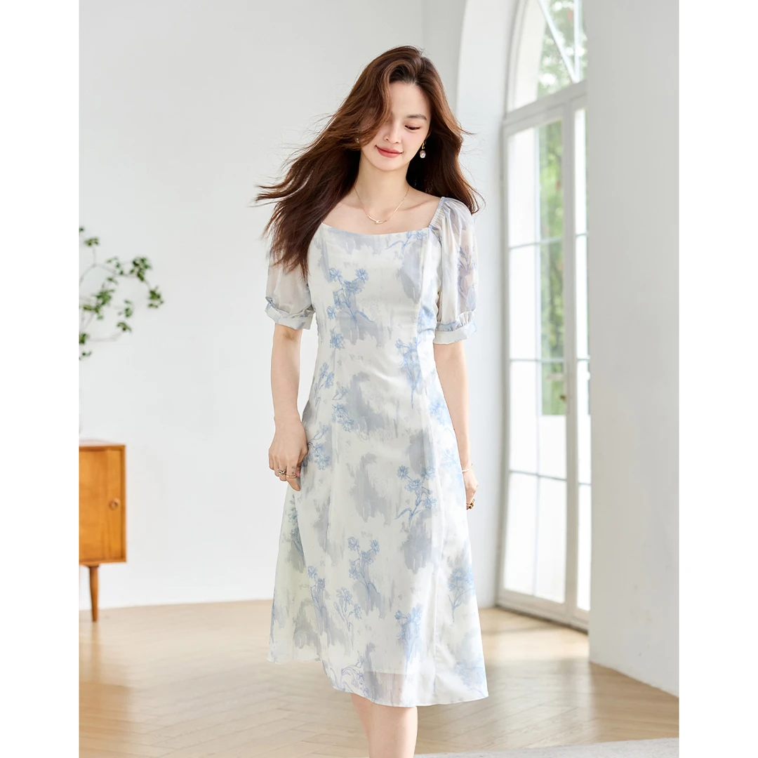 【小铃铛专属】收腰显瘦中长裙短袖A字裙 AN24X2638