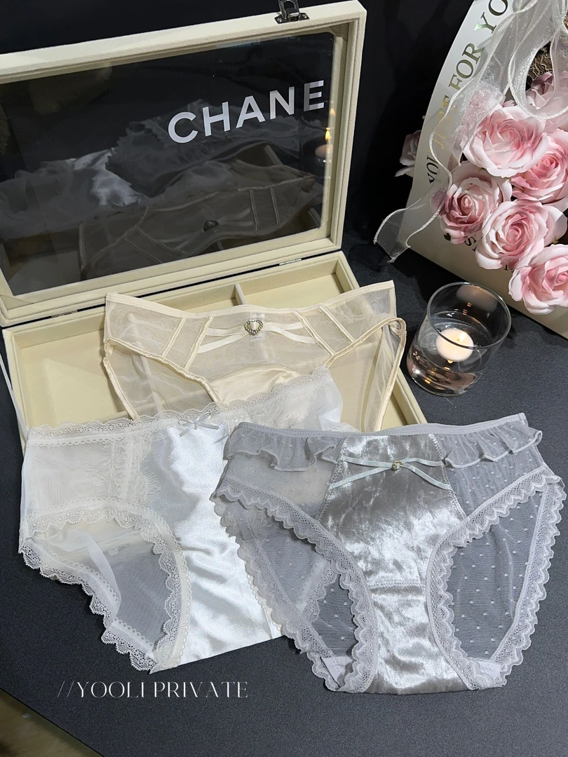 “流光梦境” 法式复古丝绒纯欲风蕾丝内裤