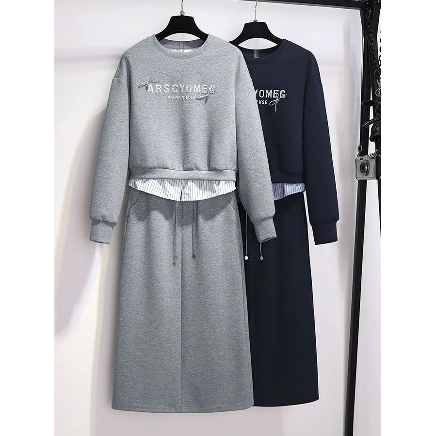 【琛陌】学院风休闲卫衣套装裙女2025春季小个子穿搭一整套减龄显