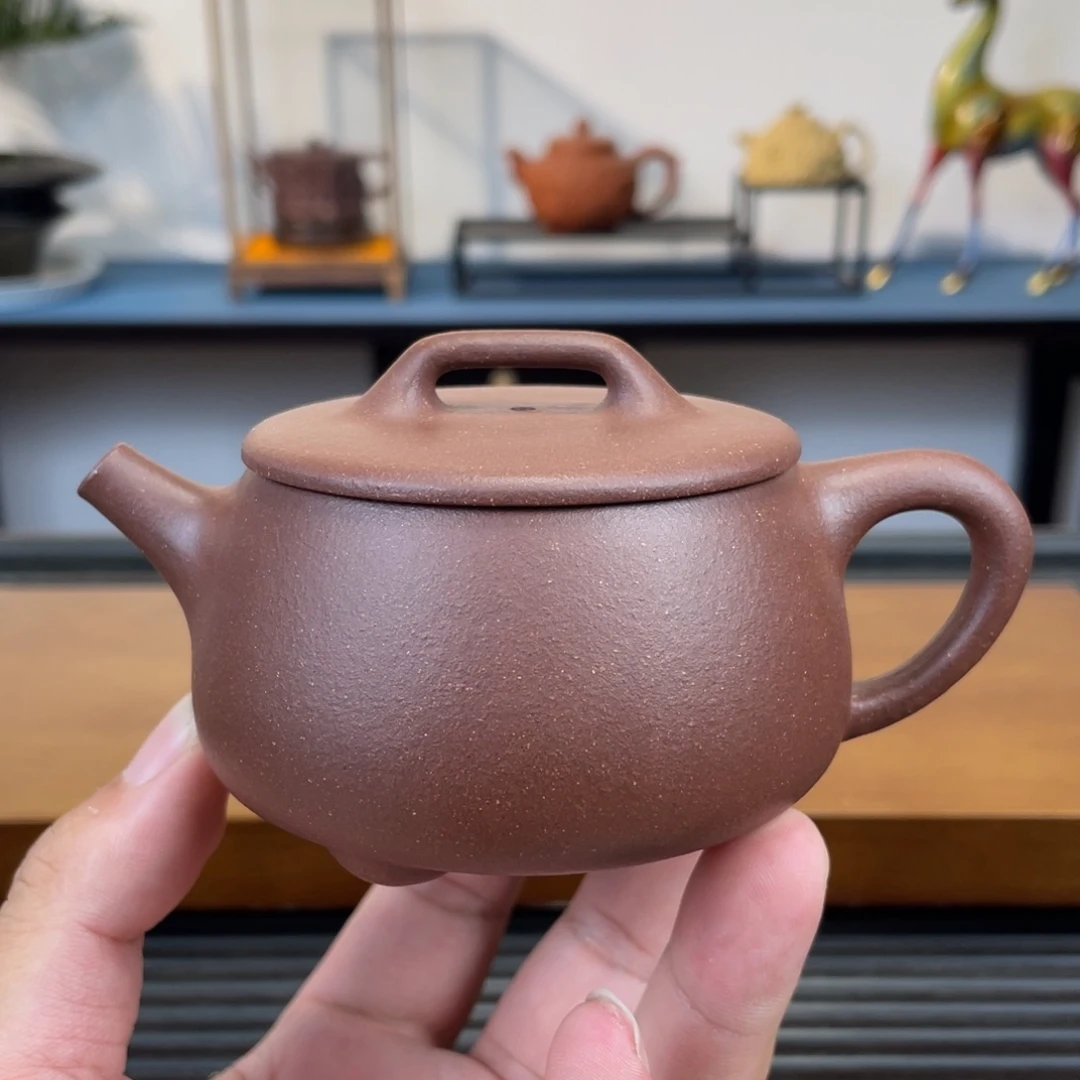 茶壶紫砂紫泥宽口石瓢180cc