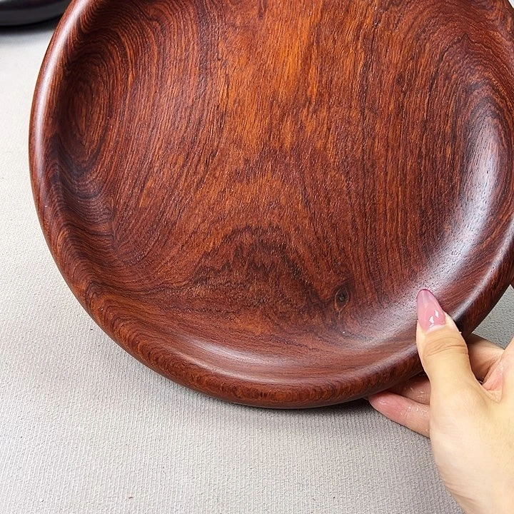 木质用****3缅甸花梨木盘子一个