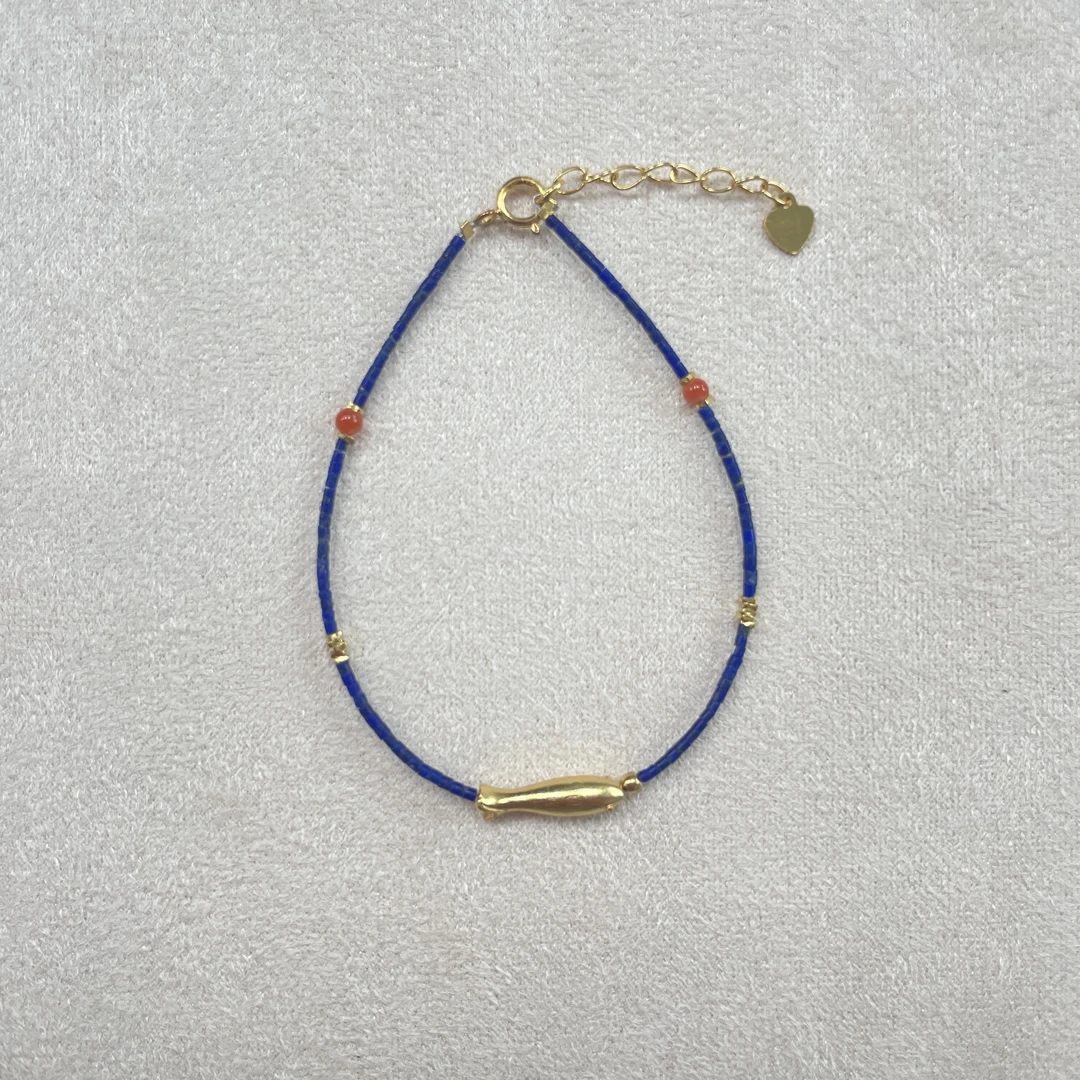 青金石南红小鱼手链YQ013