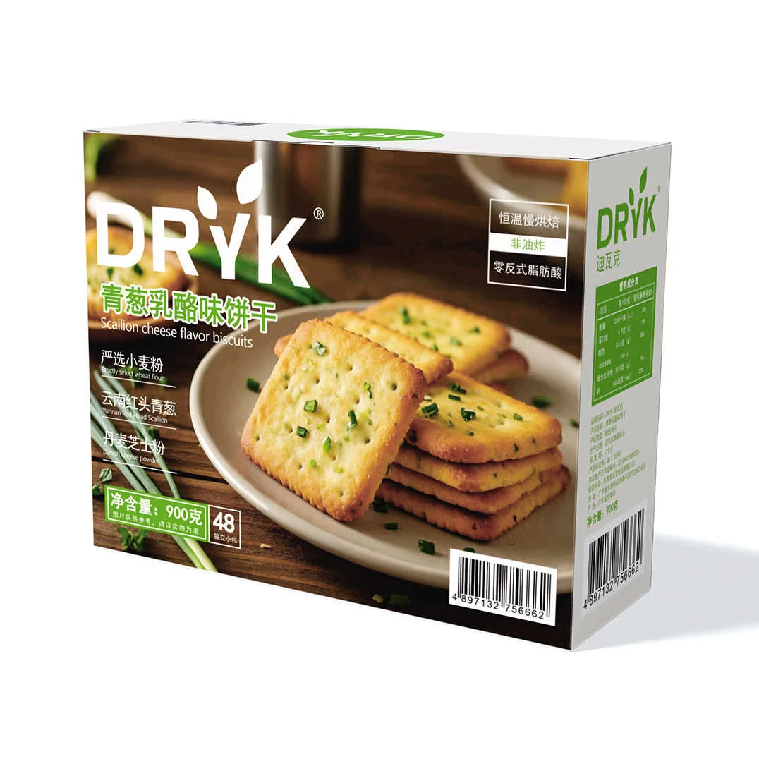迪瓦克DRYK青葱乳酪味饼干香葱咸味下午茶代餐休闲独立小包装零食