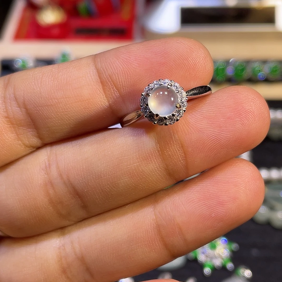 翡翠银S925镶嵌戒指