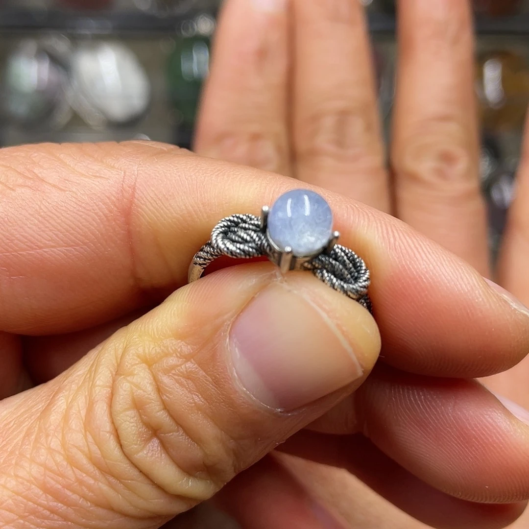 【闪购商品】水晶珠宝半成品银S925镶嵌戒指