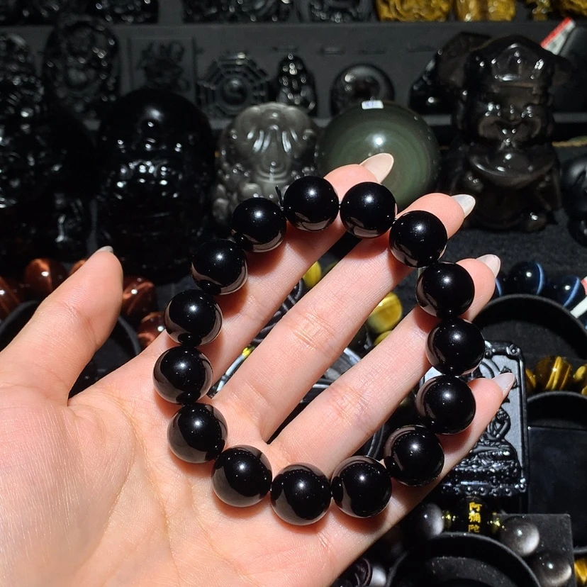 【闪购商品】未镶嵌黑曜岩珠宝奇石翌***光