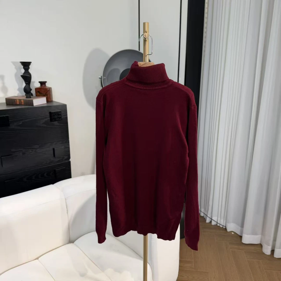 显脸小高领+显白酒红色+亲肤不扎+品牌撤柜基础款针织打底衫Q022