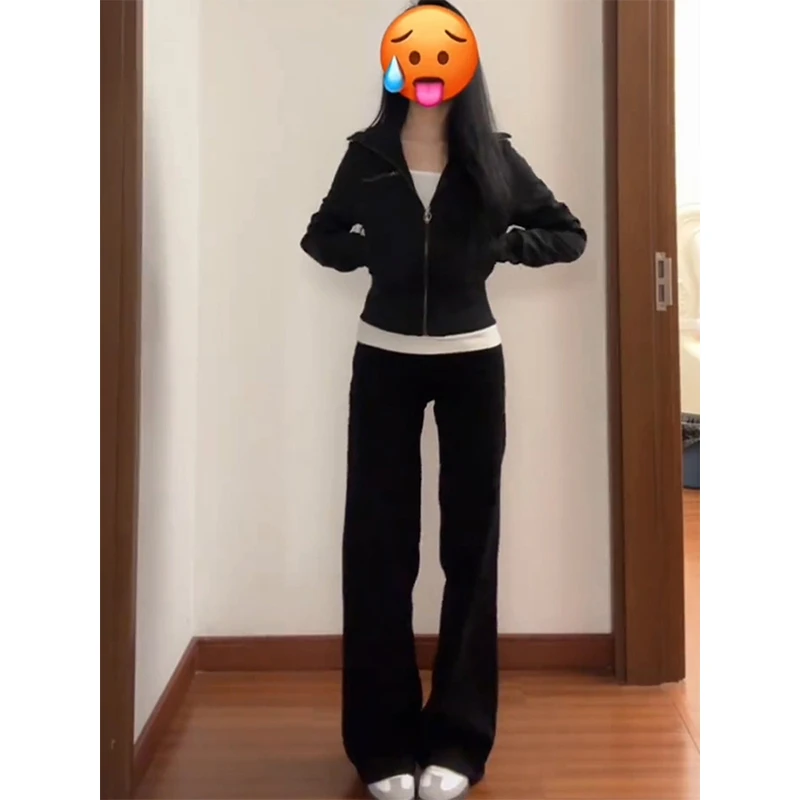 cleanfit黑色微喇牛仔裤男款潮牌美式高街vibe裤子高腰直筒弯刀裤