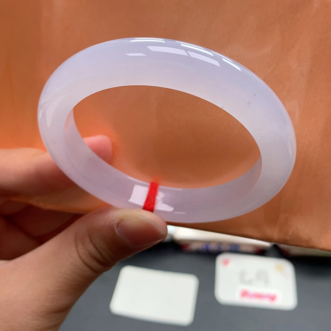 翡翠未镶嵌手镯44号50.5正樱花粉