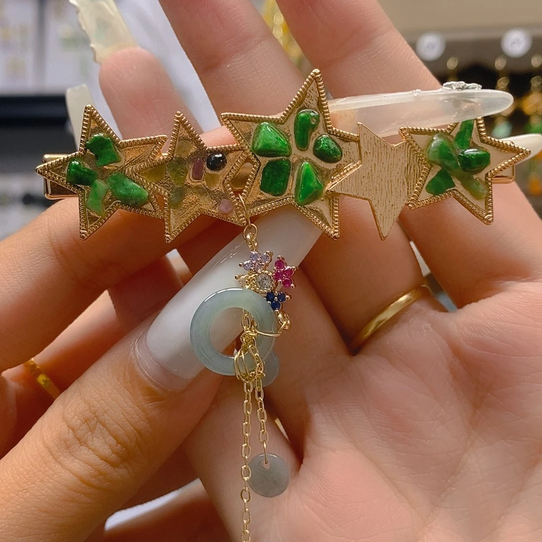 翡翠合金耳饰翡翠