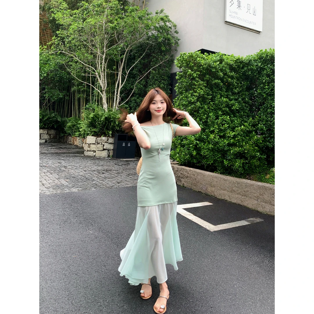 切糕自制【赫拉小姐】小个子夏季洋气女气质显瘦千金贵系长款连衣裙
