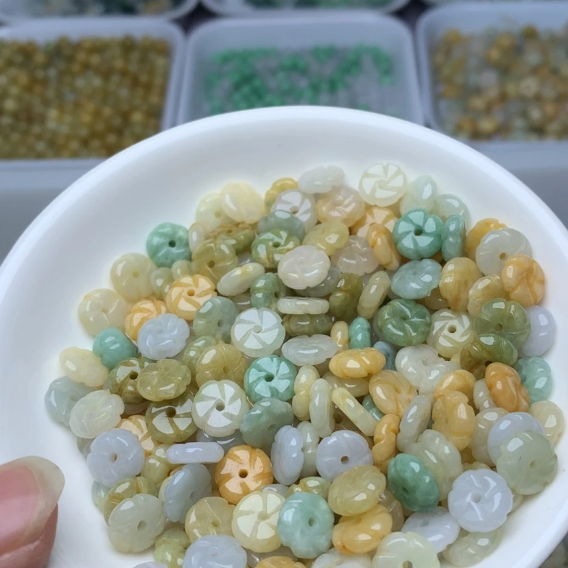 【闪购商品】翡翠手链未镶嵌卡9mm精品多宝花花20颗