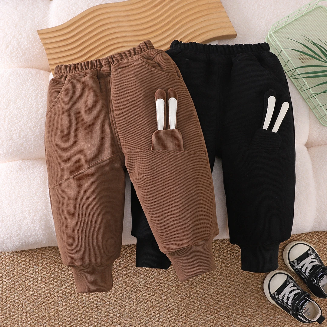 加绒裤子外穿儿童夹棉女童男童棉裤冬季加绒加厚大童一条过冬