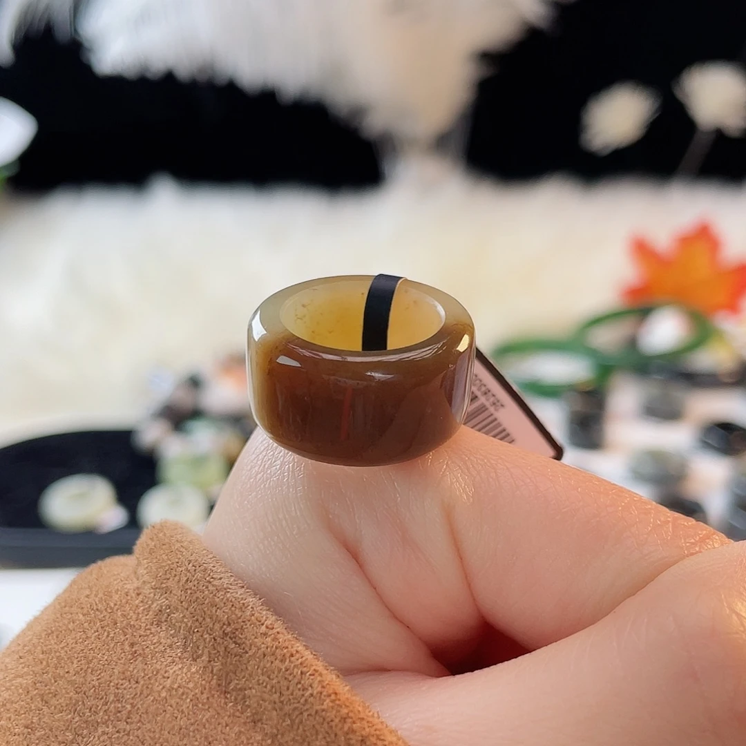 和田玉未镶嵌戒指k19一口糖圆切16.1mm