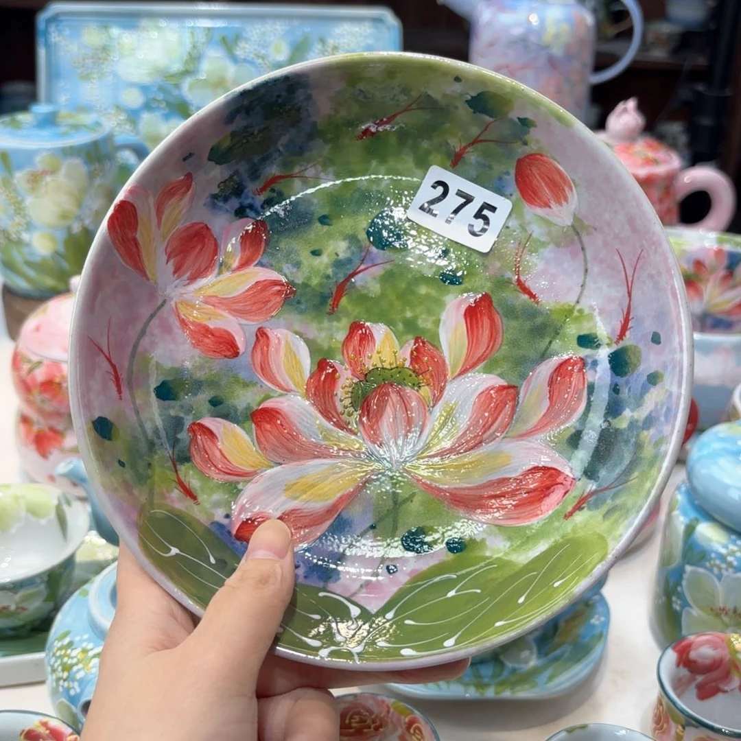 景德镇手绘高温釉下彩陶瓷茶具