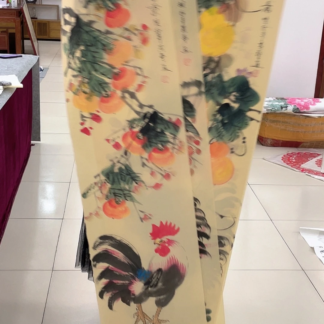 书法纯手绘山水花鸟