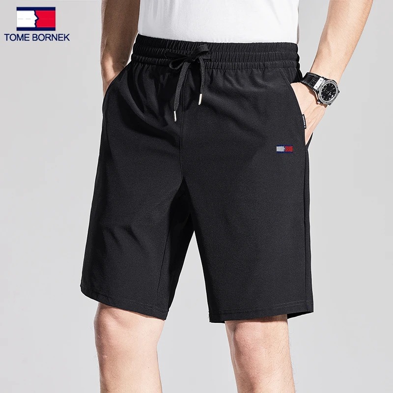 【旗舰店】汤米希凯利冰丝短裤男夏季休闲百搭五分裤简约运动宽松男