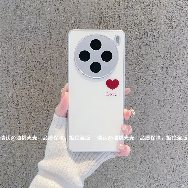 (vivoX100系列)金属漆玻璃壳适用vivoX100/vivoX100Pro手机壳防摔