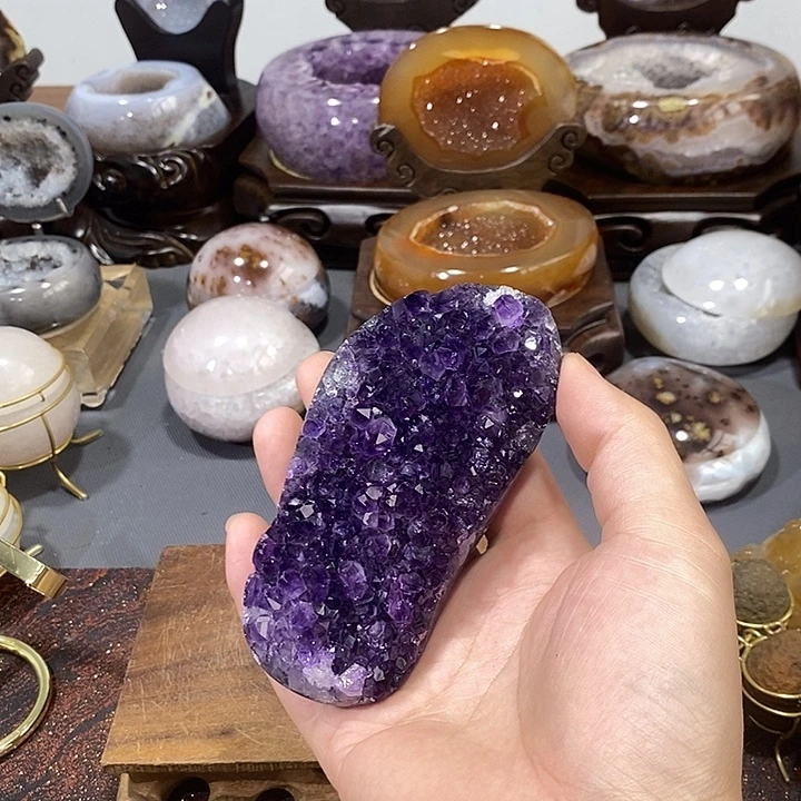 水晶未镶嵌摆件帝王紫