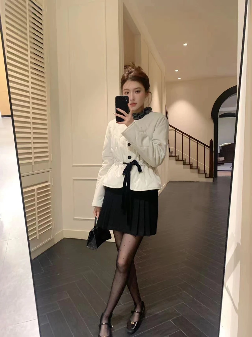 【芝士Cheese】煎妮统治区 赫本修身显瘦菱格纹高级感棉服外套