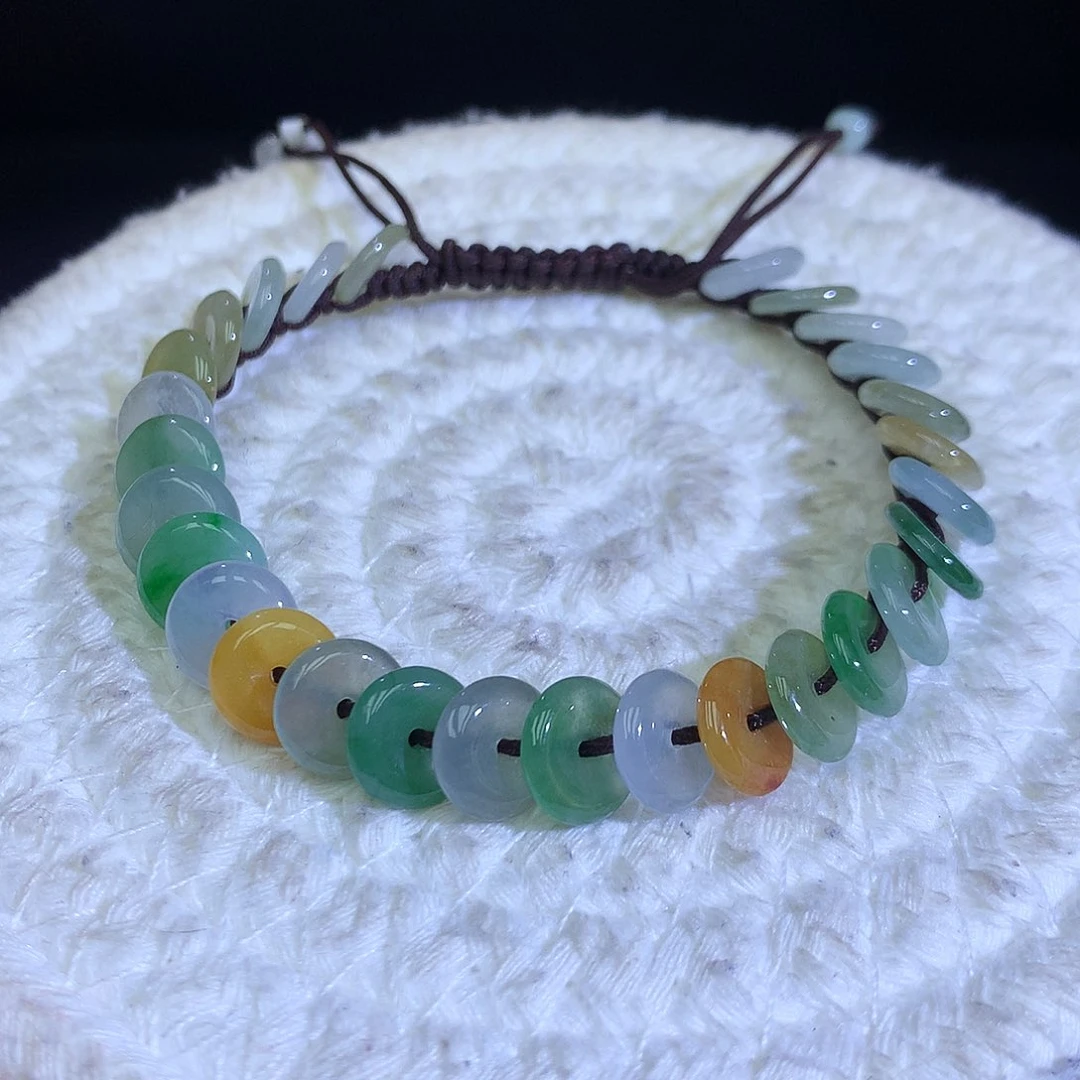 未镶嵌手链翡翠天然缅甸翡翠平安扣手绳卡9厚2