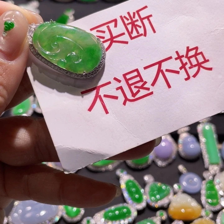 翡翠银S925镶嵌颈饰