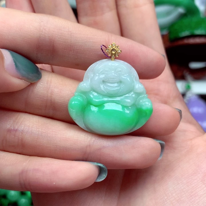 颈饰18K金镶嵌翡翠翡翠