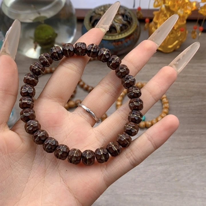 紫金鼠手串WD001紫金鼠一线天雕刻40