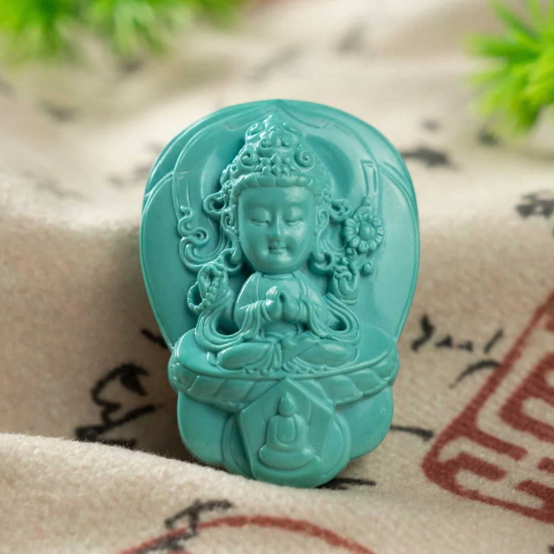 【东方灵玉】原矿天然高瓷玉化绿松石雕刻件精美节日好物