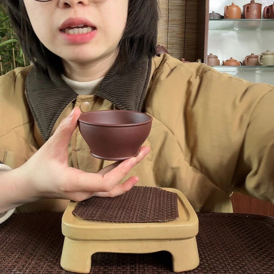 紫砂茶杯原矿紫泥瓢口主人杯一个80CC